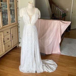 Liancarlo couture ivory silk wedding dress, Sz 6